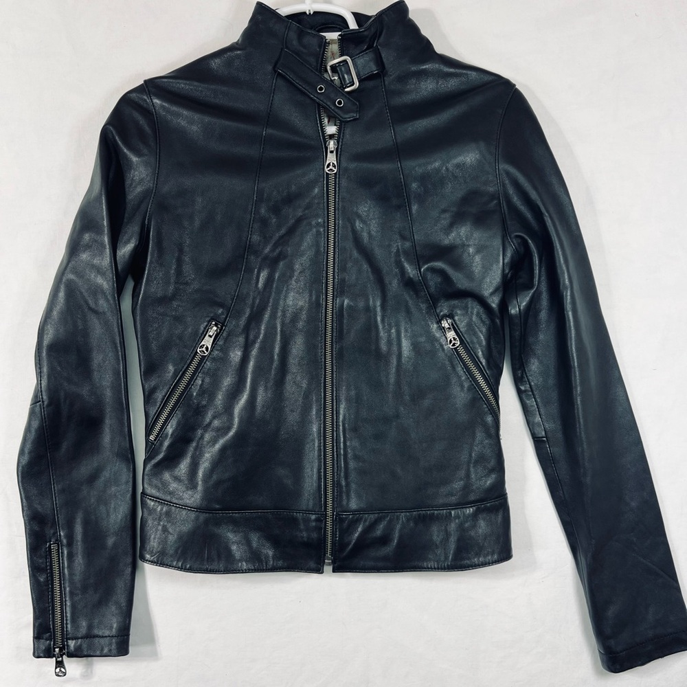 Miss Top Gun Leather Jacket | Black Tailored Leather Jacket